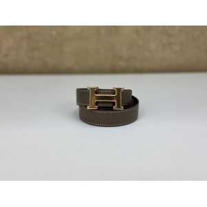 HERMES MINI CONSTANCE BUCKLE & REVERSIBLE LEATHER BELT [NEW]